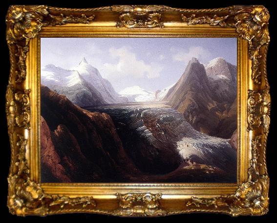 framed  Thomas Ender The Grossglockner with the Pasterze Glacier, ta009-2